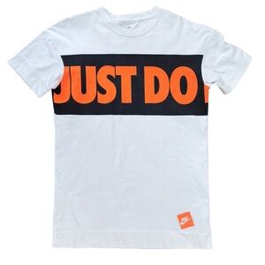 Just Do It White Orange Black Nike Tee Mens Small